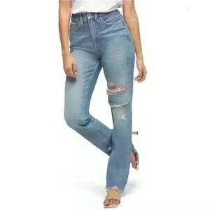 Good American Good Boy Distressed Boyfriend Jeans In Blue536 Size 2/26